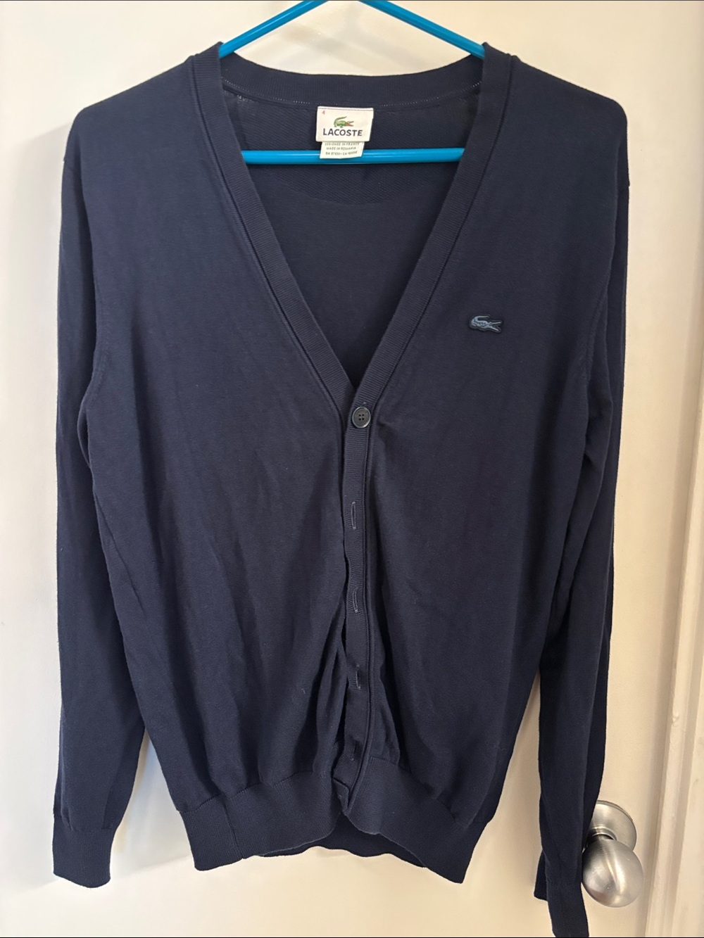 Lacoste Dark Navy V-Neck Cardigan